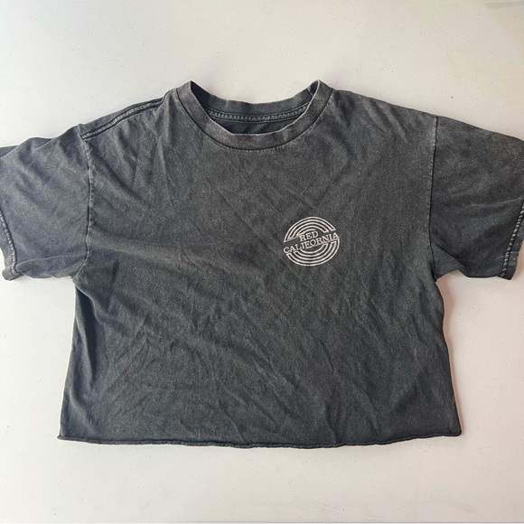 Brandy Melville Tops - Brandy Melville Charcoal Grey Graphic T-shirt! California! Good condition.